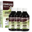 Suplemento Vitaminas Complexo B 100 Comprimidos Kit c/ 3un