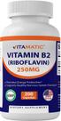 Suplemento vitamínico de vitamina B2 (riboflavina) 250 mg 200 cápsulas Suplemento vitamínico de vitamina B2 (riboflavina) 250 mg 200 cápsulas