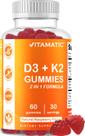 Suplemento vitamínico de vitamina D3 K2, gomas de 60 unidades
