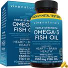 Suplemento Viva Naturals, Óleo de Peixe Ômega3 de Força Tripla 120 Cápsulas Gelatinosas EPA, DHA e DPA