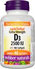 Suplemento Webber Naturals de Vitamina D3 2.500 UI 180 Cápsulas Gelatinosas
