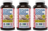 Suplemento Yerba Prima Psyllium Husks Powder 360ml (pacote com 3)