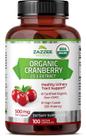 Suplemento Zazzee Cranberry Orgânico USDA - Extrato 25:1 - 100 Cápsulas