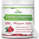 Suplemento Zazzee D-Mannose Plus Cranberry 338 g, 120 porções