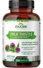 Suplemento Zazzee Organic Milk Thistle 20.000 mg 200 cápsulas