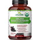 Suplemento Zazzee USDA de sabugueiro preto orgânico 5000 mg 120 cápsulas