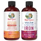 Suplementos líquidos de multivitamínicos e ferro MaryRuth Organics 450ml