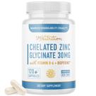 Suplementos SMNutrition Glicinato de zinco quelatado 30 mg 120 cápsulas