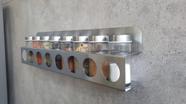 Suporte aço inox com 8 pote de temperos