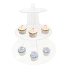 Suporte Acrílico 3 Andares Transparente Doces Cupcake Mesa Festa Elegante Versátil