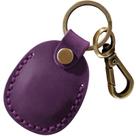 Suporte Airtag Q1T5 em couro genuíno, cobertura total, roxo Suporte Airtag Q1T5 em couro genuíno, cobertura total, roxo