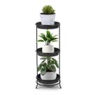 Suporte Aramado Preto para Vasos de Plantas 3 Bandejas Floreira - 102/5 Azzo