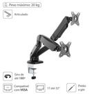 Suporte Articulado 2 Monitores Vesa 100x100 Vinik Sm-341b