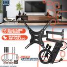 Suporte Articulado para TV 32 a 55 Polegadas Braço Longo Retrátil com Cabo HDMI e Extensão 4 Tomadas