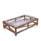 Suporte Bambu Com Pirex Retangular Tigrado 34x23x6cm Suporte Bambu Com Pirex Retangular Tigrado 34x23x6cm