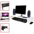 Suporte Base Para Monitor Elevado De Mesa 10x60x20cm MDF Branco Suporte Base Para Monitor Elevado De Mesa 10x60x20cm MDF Branco