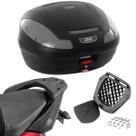 Suporte Baú Superior Scam Fazer250 2018+ Fiber Force Spto549 + Bauleto 47L Givi Monolock Simply E470nt Lente Fumê