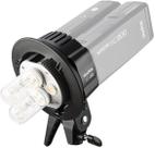 Suporte Bowens Dual Power Twin Head para GODOX AD200/AD200 Pro Suporte Bowens Dual Power Twin Head para GODOX AD200/AD200 Pro