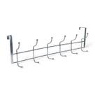 Suporte C/6 Ganchos Duplo Ferro Para Porta Organizador 48cm
