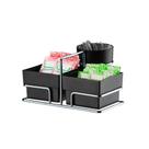 Suporte Café Porta Sachê Duplo Mexedor Organizador Prateado