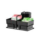 Suporte Café Porta Sachê Duplo Mexedor Organizador Preto