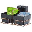 Suporte Café Porta Sachês Chás Açúcares Colheres Preto Cobre