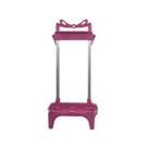 Suporte carrinho mochila 30 cm rodinha silicone escolar rosa