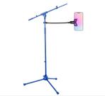 Suporte/Clamp Universal p/Celular/Smartphone em Pedestal de Microfone