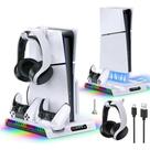 Suporte Cooler de Resfriamento RGB Carregador Controle Compatível com Console PS5 Slim Playstation