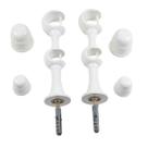 Suporte Cortina Varão Duplo 19/19mm 2 Un C/ Ponteira Branco - Branco