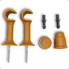 Suporte Cortina Varão Simples 19mm 2 Un C/ Ponteira Cerejeira