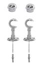 Suporte Cortina Varão Simples 19mm 2 Un C/ Ponteira Prata