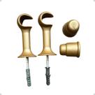 Suporte Cortina Varão Simples 19mm 2Un + Ponteira Ouro Velho Suporte Cortina Varão Simples 19mm 2Un + Ponteira Ouro Velho