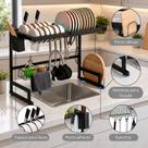 Suporte Cozinha Sobre Pia 64cm Autossustentável Industrial Com Ventosas Porta Tábuas Ganchos