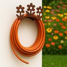 Suporte De Aço Fixo Em Parede Para Enrolar Mangueira Organizar Jardim Quintal Área Externa Modelo FLORES