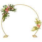 Suporte de arco de casamento Suoedd 8 pés, fundo redondo, metal dourado