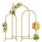 Suporte de Arco Metálico YAYOYA para Fundo, Conjunto 3 Peças (120/150/180 cm), Dourado