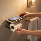 Suporte de Banheiro Premium Aço Inox Cromado Resistente Fixação Parede Organizador