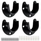 Suporte de barra de armário Suiwotin 4 peças de aço inoxidável preto Suporte de barra de armário Suiwotin 4 peças de aço inoxidável preto