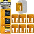 Suporte de bateria compatível com StealthMounts DeWalt 20/60V, pacote com 6 unidades, amarelo