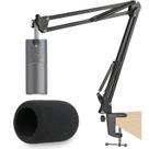 Suporte de braço Boom para microfone com pára-brisas para Razer Seiren X Suporte de braço Boom para microfone com pára-brisas para Razer Seiren X