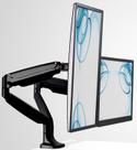 Suporte de braço para monitor duplo Mount-It! Preto ajustável em altura