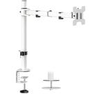 Suporte de braço para monitor WALI M001-W para mesa, 32 polegadas, 10 kg de branco