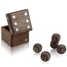 Suporte de caixa de dados Shaker Roller com 5 dados de madeira artesanal