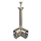 Suporte De Canto 90º Grau Para Tubo Cabide Oblongo Oval Cromado