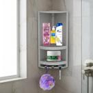 Suporte De Canto Cinza Porta Shampoo Organiza Banheiro Ducha