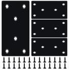Suporte de canto de metal HOUYITOU Black Flat Mending Plate 4 unidades