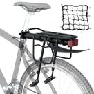 Suporte de carga para bicicletas RELIANCER com pára-choque, rede elástica e logotipo refletivo