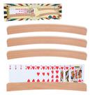 Suporte de cartas de baralho GOTHINK Wood Curved, conjunto de 4 para todas as idades