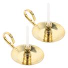 Suporte de castiçal em miniatura Dollhouse, 2 peças de liga de ferro dourado Suporte de castiçal em miniatura Dollhouse, 2 peças de liga de ferro dourado